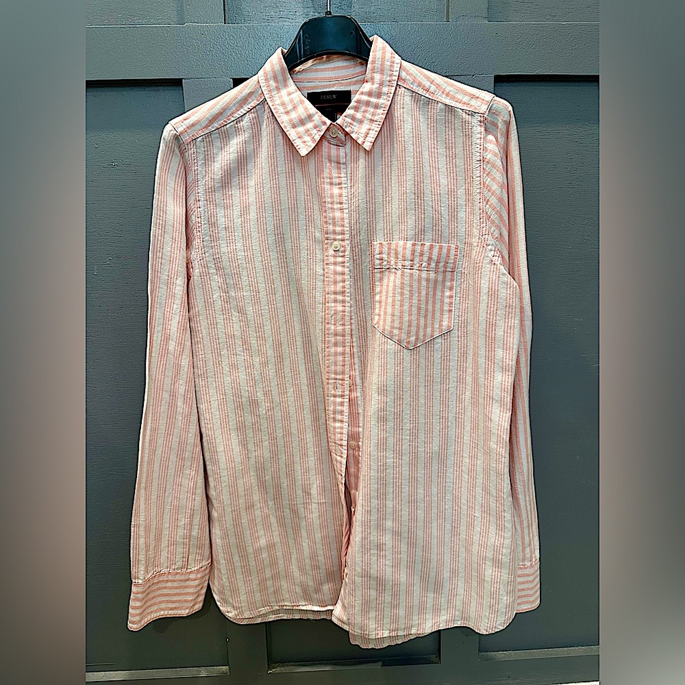 J. Crew Women’s Pink Striped Button Down Shirt